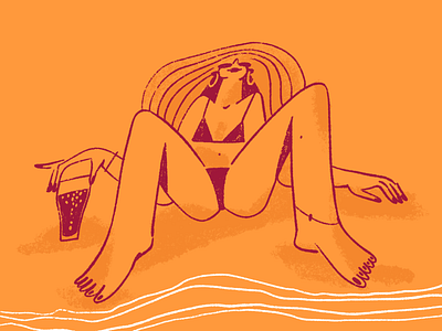 Hot beach hat heat illustration procreate shape sketch summer woman