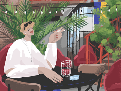 Pleasure cafe character female illustration procreate sketch woman