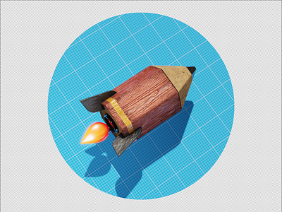 Planning Rocket 3d b3d icon marketing marketing campaign pencil planning strategy substancepainter symbol