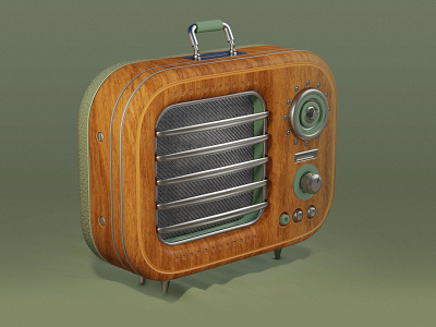 Vintage Radio 3d 3d modeling b3d blender3d radio retro vintage