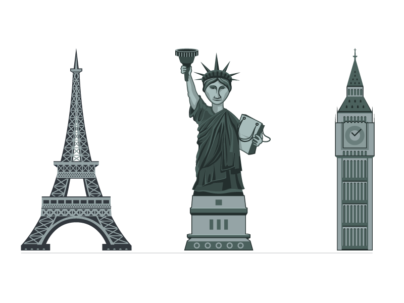 Famous Structures By Nic Moldoveanu On Dribbble