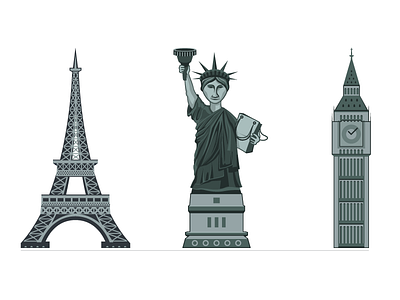 Famous Structures by Nic Moldoveanu on Dribbble