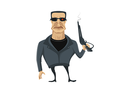 Terminator cartoon illustration vector