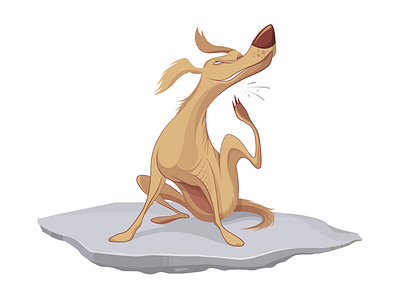 Itchy cartoon dog illustration itch scratch vector