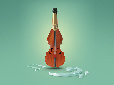 Music Bottle bottle cello champagne music