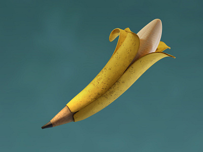 Monkey Business 3d b3d banana blender3d creative illustration pencil render