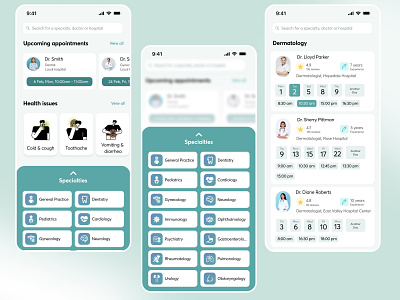 👩‍⚕️ Doctor Appointment app appointment booking button card clinic consultation consulting doctor doctor appointment health healthcare light medical medical mobile app medtech mobile mobile app schedule