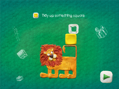Tidy up something square - clay illustration clay illustration lion square