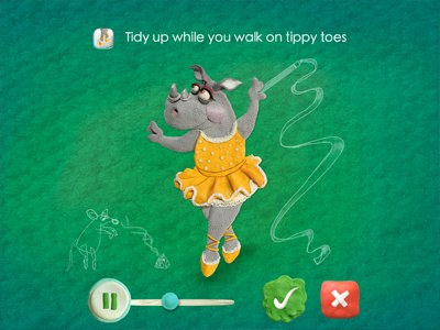 Task screen~ Screen Design for Children's iPad game character design clay illustration illustration ipad app screen design