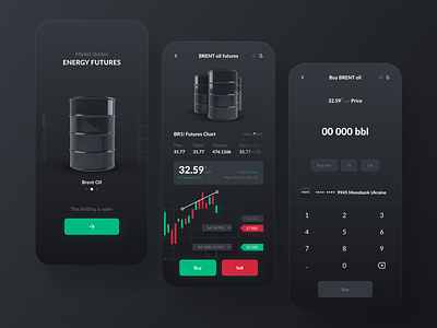 Trading App - BRENT Oil Futures app app design design futures investing investment ios iphone monitoring oil oils redesign trading trading app ui uiux ux
