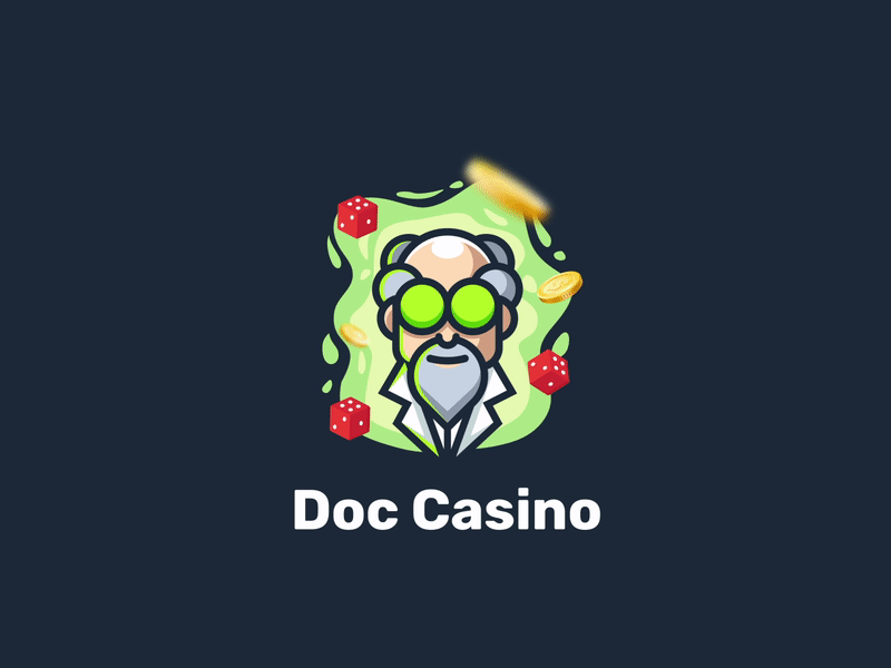 Logo Online Casino - Doc Casino | Логотип Онлайн Казино animation bet bets casino casino online design doc game illustration logo logo animation slots slots online uiux web казино
