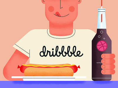 Dribbble Intro! branding design flat food grain hot dog illustration illustrator logo minimal soda vector