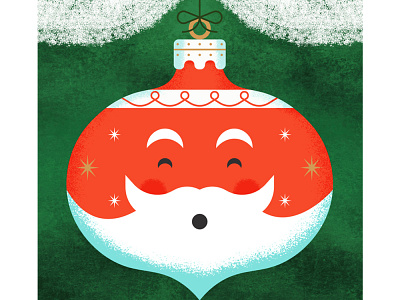 Big Ol' Red Ornament christmas flat grain holiday illustration illustrator ornament santa