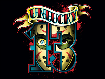 Unlucky 13 13th bad luck beloved psycho hockey mask jason tattoo