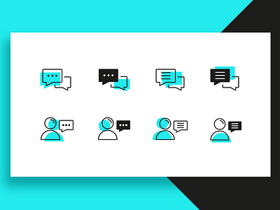 Icon set design graphic icon icons line messaging social text ui
