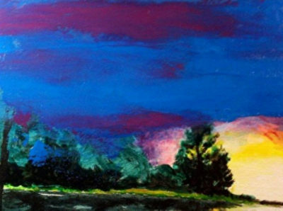 Detail: "Lake View Sunrise” by Barry A. Conner, Copyright ©2014 impressionistic landscape