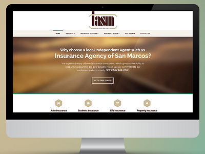Insurance Agency Website brown photoshop web design wordpress