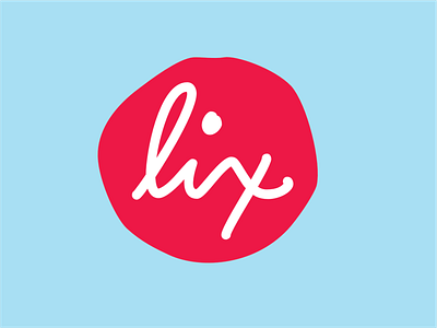 lix logo artisanal ice cream blue and red branding helados ice cream identity identity design logo logo design monoline script