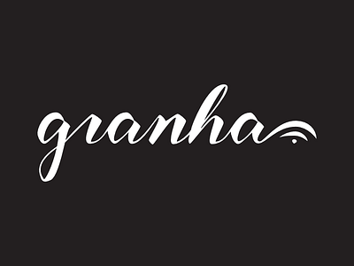 Granha Wordmark black and white co living co working flourish granha hand lettering identity identity design lettering logo logo design wifi