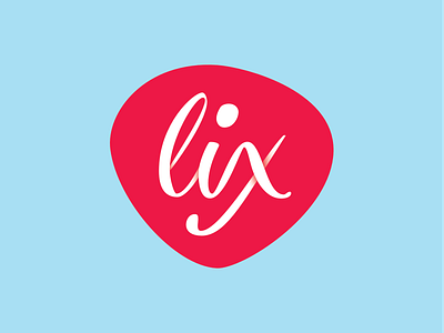 Unused logo for Lix bananas blue blue and red branding design hand lettering helados ice cream identity identity design lettering logo logo design process red reject rejected shadows unused vector