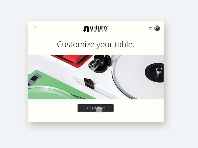 U-turn table colour picker audio ipad records u turn ui user interface vinyl