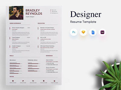 3 page Designer CV/Resume Template curriculum vitae cv cv design cv template designer resume