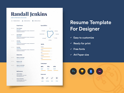 Resume Template For Designers With Portfolio