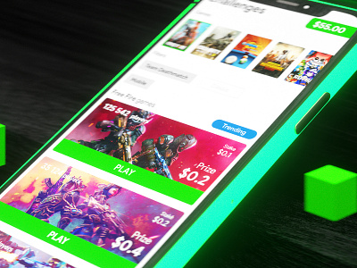 Gamerpro | UI design 3d application branding cinema4d gamer gamers gaming green hungary neon octanerender ux