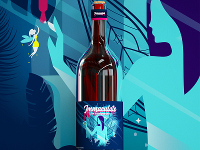 Immaculate label design blue budapest cinema4d fairy fairytale hungary illustration label label packaging labeldesign logo octanerender package vector wine
