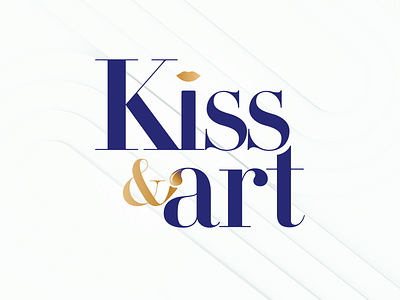 Kiss&Art logo art branding brush budapest gold hungary illustration kiss kissing logo ui vector
