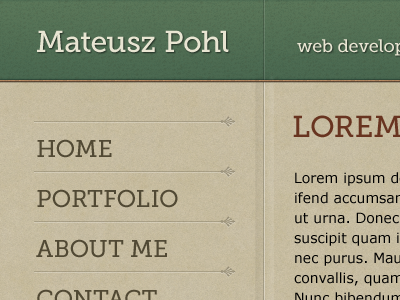 New online home - WIP design home menu paper portfolio showcase template website