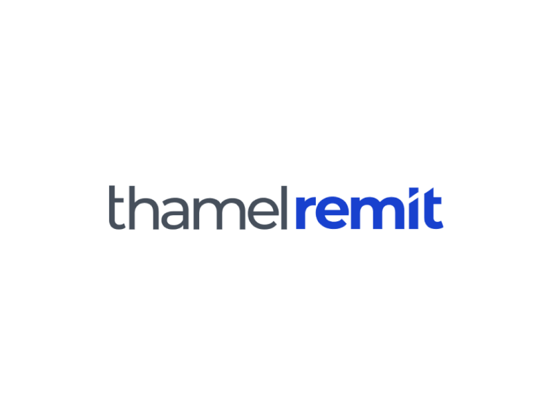 ThamelRemit Rebranding Project blue brand design branding finance fintech logo logo design rebranding white
