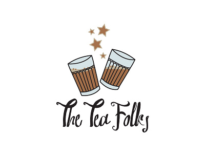 The Tea Folks drawing drink glass logo tea