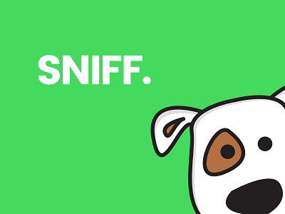 Sniff dog green nose puppy vector