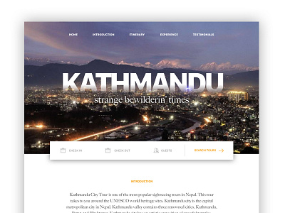 Strange Bewilderin' Times header nepal travel uiux webpage website