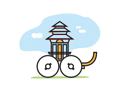 Bisket Chariot bhaktapur bisket chariot clip art illustration jatra line art line icon nepal newari vector