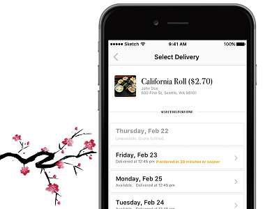 Seattle's favorite Sushi Bar delivery app food ios iphone seattle sushi uiux design