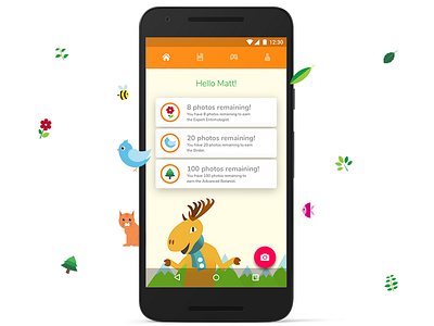 UW - Nature Collection App Design android app icon kids material design mobile app uiux