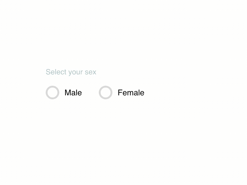 Literal Radio Buttons animated form gender radio sex