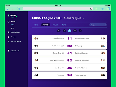 Leapfrog Sports Portal design football game matches sketch sketchapp soccer sports ui ui ux design uiux ux