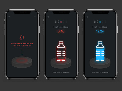 Drink.ly Concept Design apple bottle design drink health healthcare ios ios app ios11 ios12 iphone iphone app mobile app notification sketch ui uiux ux water