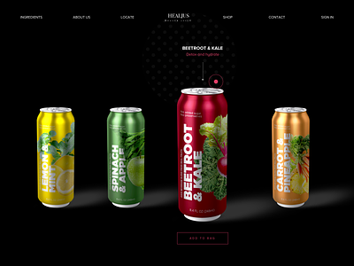 Beverage company website homepage