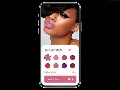 Choose your shade 💄💄 beauty beauty product colors cosmetic cosmetics design ecommerce figma figmadesign ios design iphone lipstick makeup mobile app mobile app design mobile ui shades ui ux uiux