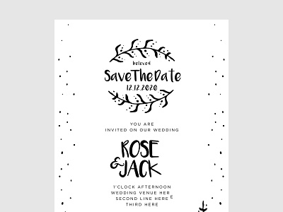 Wedding Card | Save the Date card couple design event floral geometrical golden hibiscus illustration invitation marriage modern ornamental rustic save the date savethedate vector vines vintage wedding