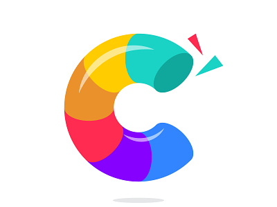 Colorful Capital C letter c c logo capital c letter