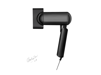 hair dryer digital sketch