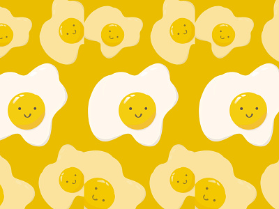 fried eggie design egg friedegg illustration yellow