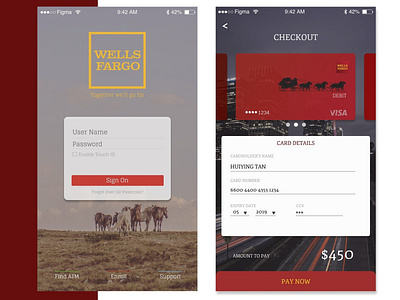 Daily UI challenge #002 — Credit Card Checkout Wells Fargo