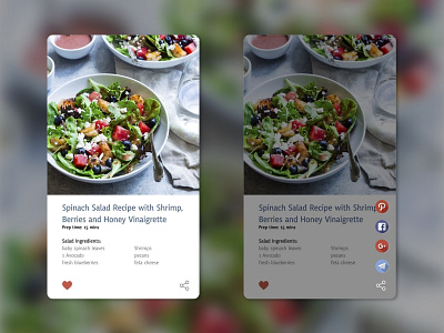 Daily UI challenge #010 — Social share app branding daily 100 daily challange dailyui design design app food salad social social buttons social icons social share ui web