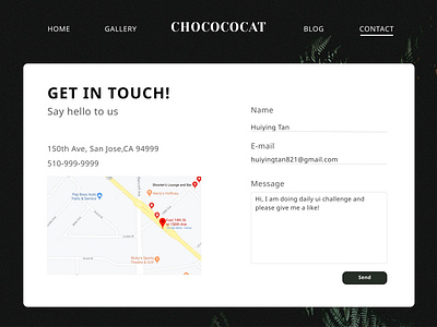 Daily UI challenge #028 — Contact US